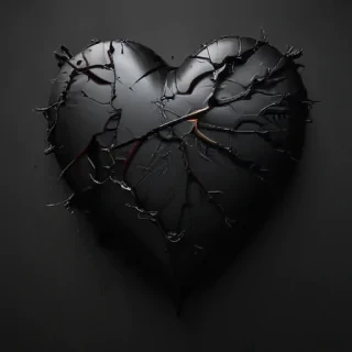 black broken heart
