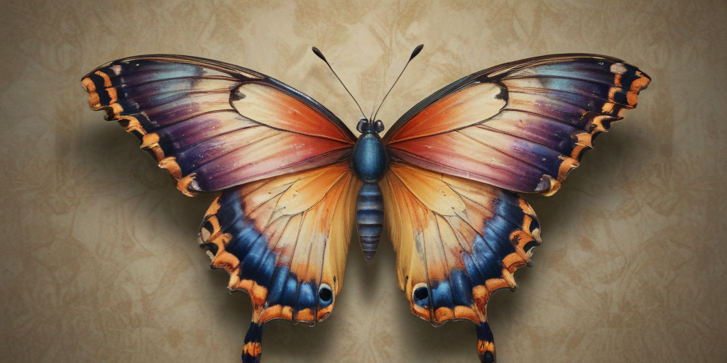 Vibrant Butterfly Displaying Stunning Colors Against a Subtle Background