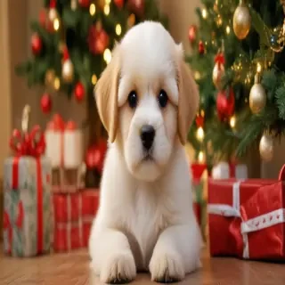cute christmas dog wallpaper