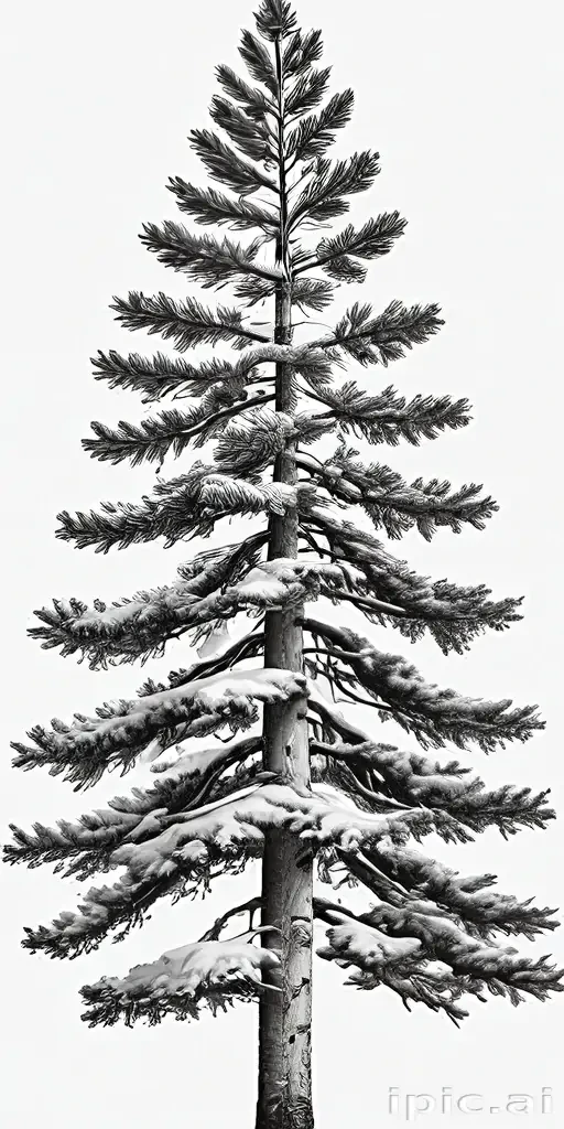 black and white pine tree clipart