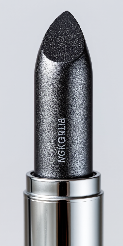 Metallic gunmetal gray lipstick named "Steel Magnolia" with a long-wearing formula and a cool undertone for an edgy, modern look