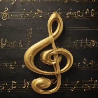 gold music notes