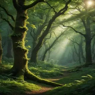 beautiful magical forest background