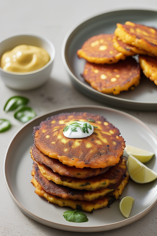 sweet potato and potato fritters