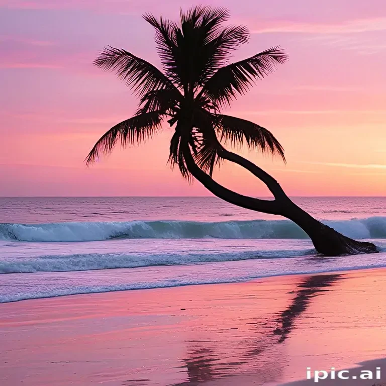 pink beach sunset