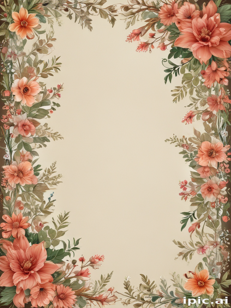 Beautiful Floral Frame Design with Vibrant Flowers and Elegant Greenery ...
