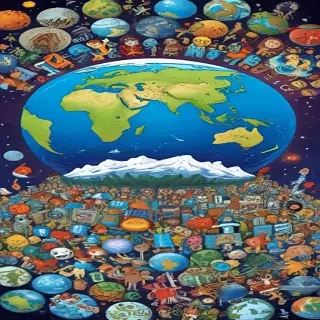 cartoon picture of the planet earth