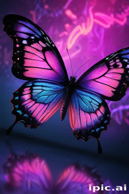 neon butterfly wallpaper
