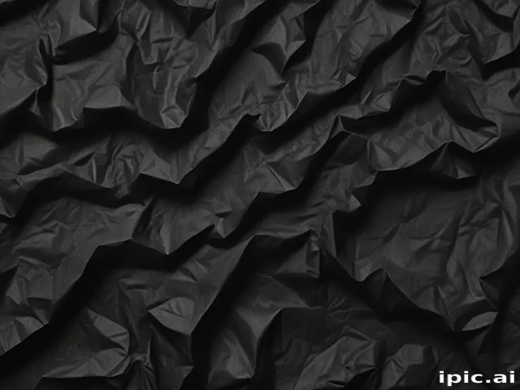 crinkled black paper