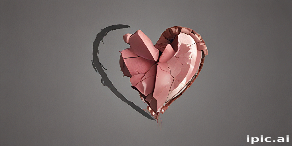 Fragmented Heart Artwork Symbolizing Love's Complexity and Emotional ...