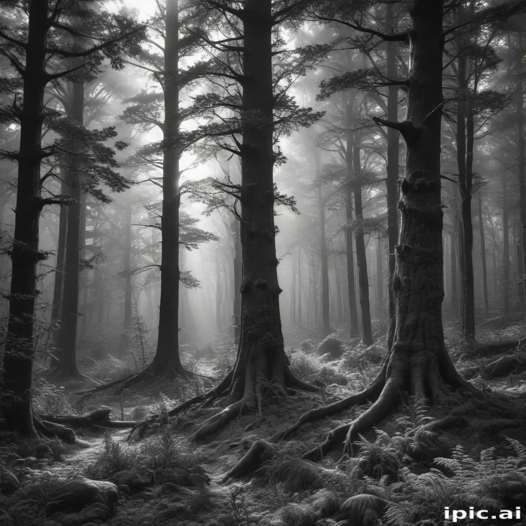 forest clipart black and white
