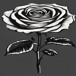 roses clipart black and white
