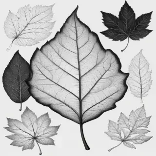 black and white leaf clip art