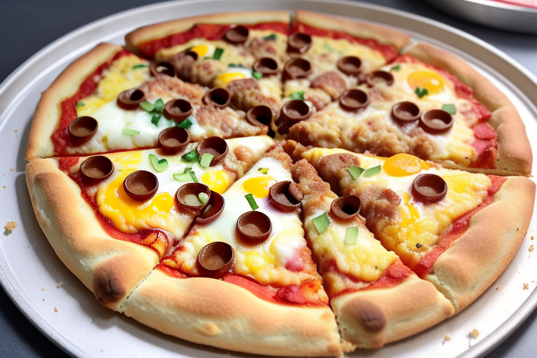 breakfast pizza with biscuit crust
