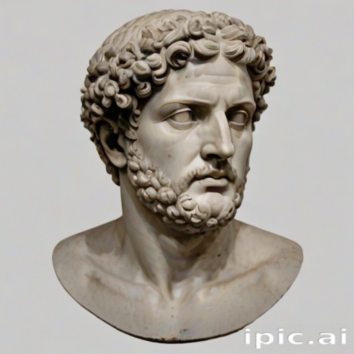 Classical Marble Bust of a Bearded Man with Curly Hair and Intense ...