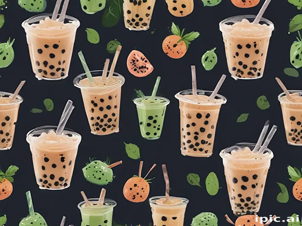 aesthetic boba tea background