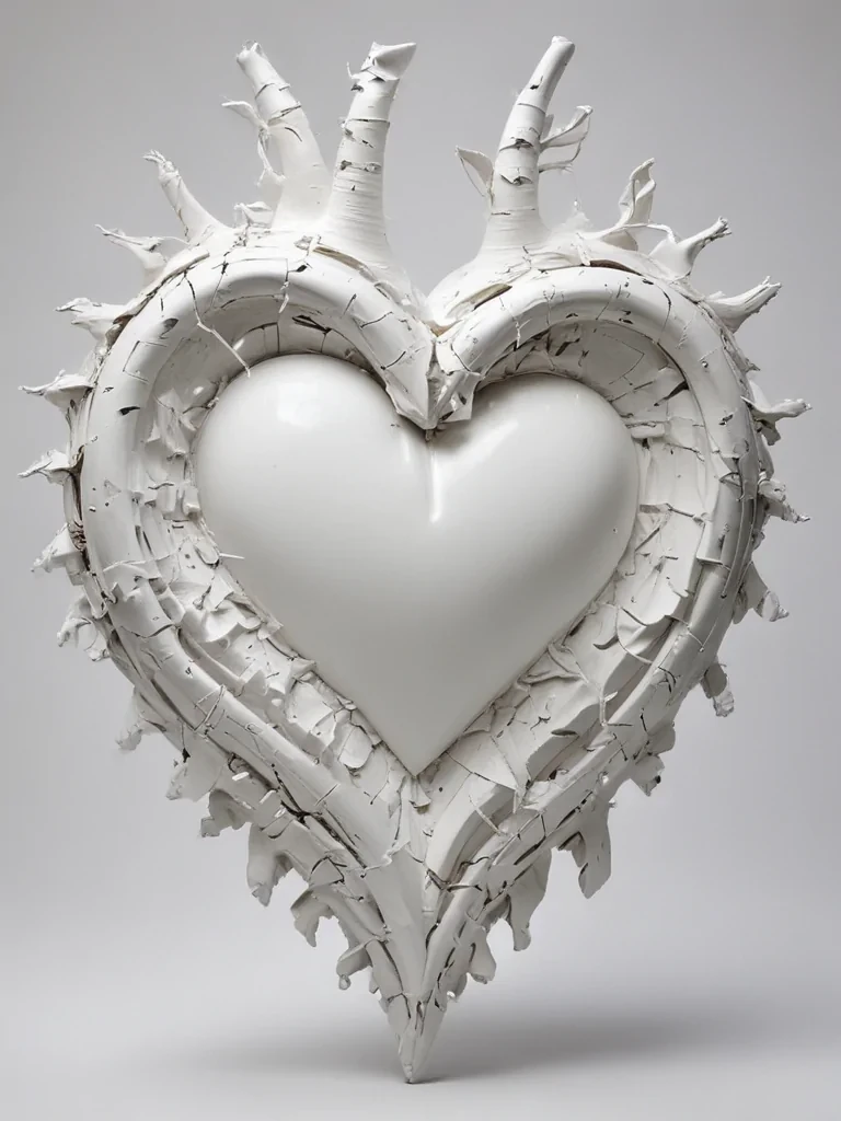 white broken heart