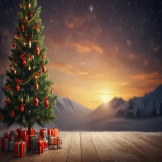 christmas background with tree