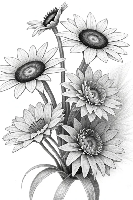 pencil drawings of flowers