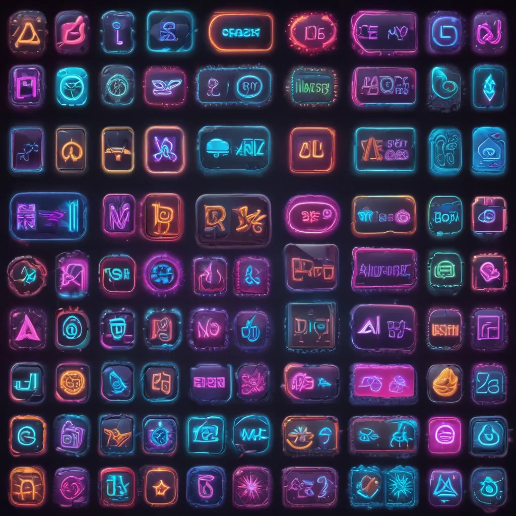 neon app icons