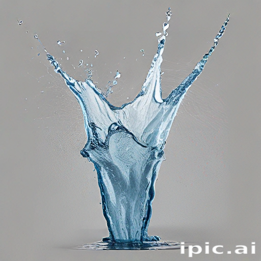 Dynamic Splash of Water Creating Stunning Visual Effects Against Gray ...