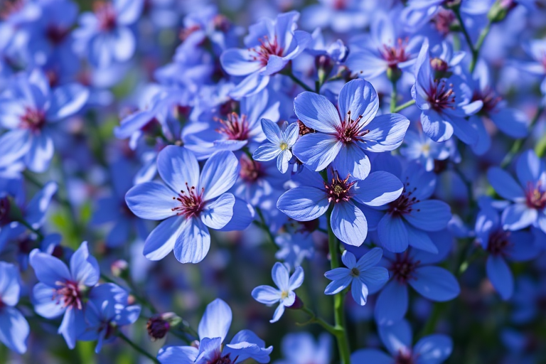 blue flowers background