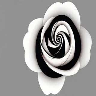 black and white flower png