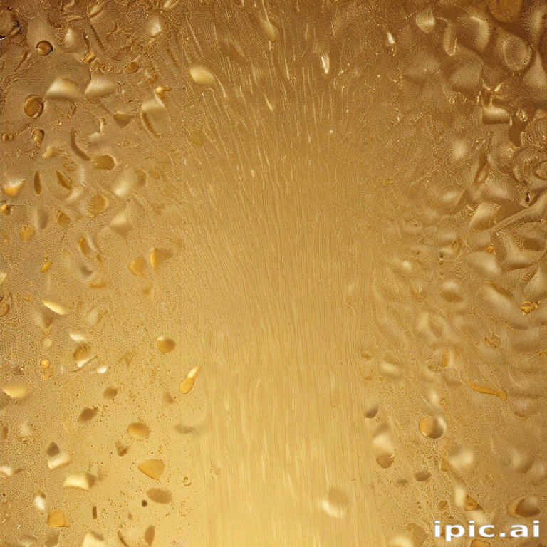 Abstract Close-Up of Water Droplets on a Golden Surface Texture