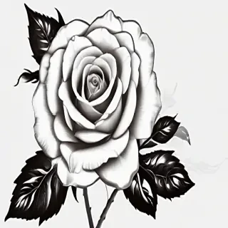 black and white rose clip art