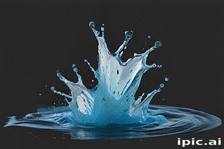 Dynamic Splash of Water Creating Ripples Against a Dark Background