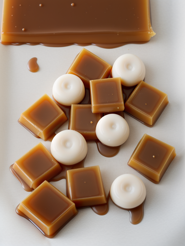 caramel candy with white center