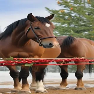 merry christmas images with horses