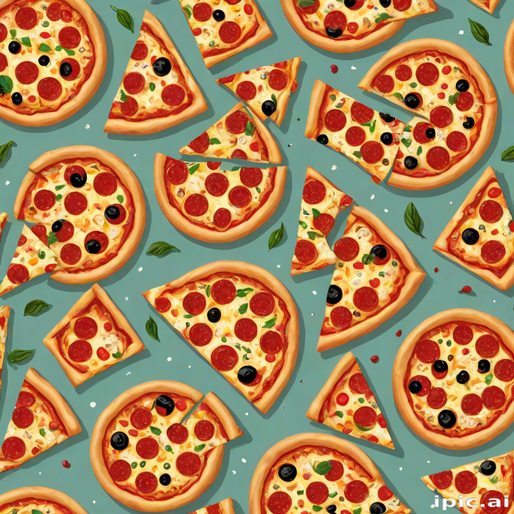 Pepperoni Pattern Free A Colorful Pattern Featuring Delicious Slices of Pepperoni Pizza and ...