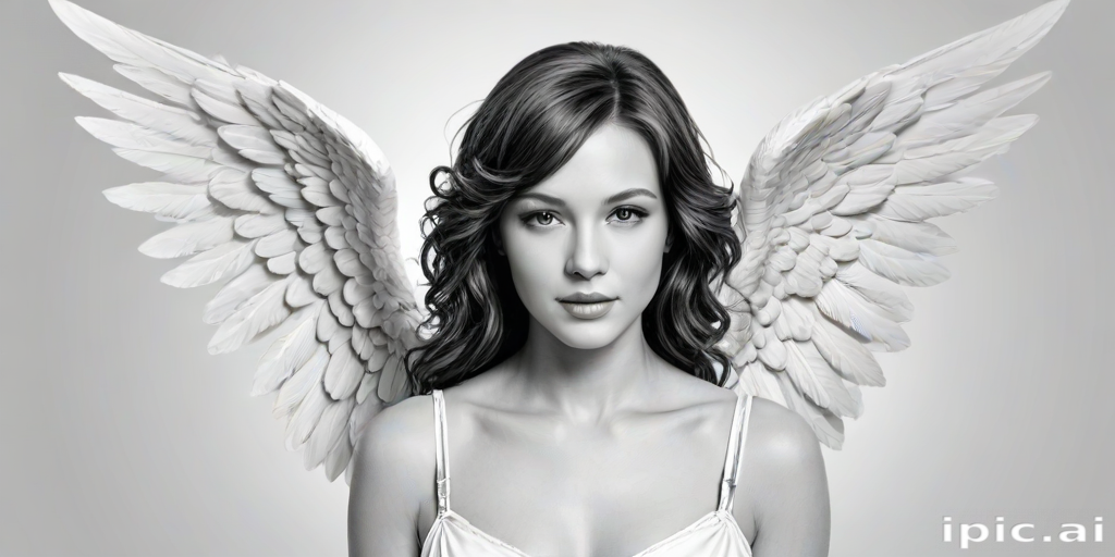 angel clip art black and white