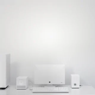 white computer background