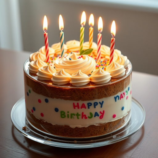 transparent birthday cake