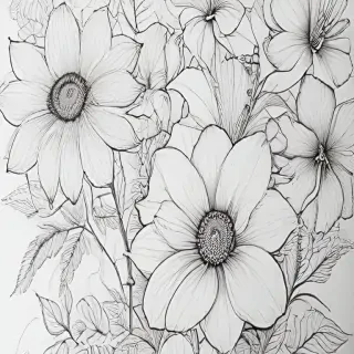 line work flowers