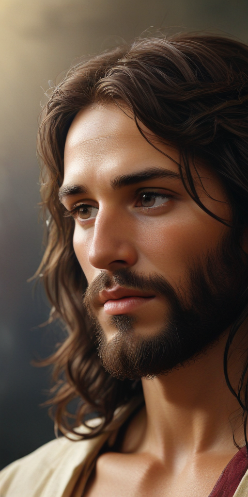 Portrait of a Thoughtful Man with Long Hair and a Beard
