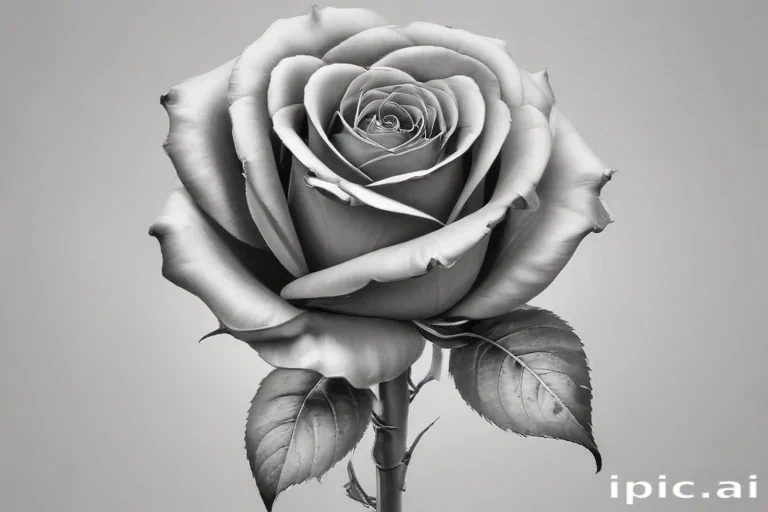 rose clip art black and white
