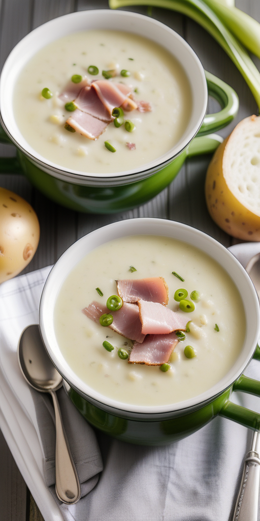 potato leek soup with ham