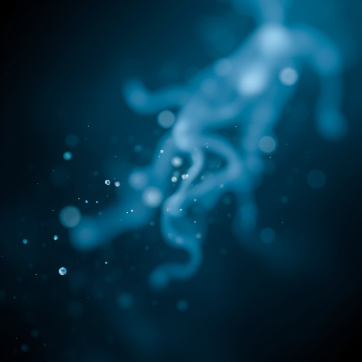 Generate a high-resolution abstract image of ethereal wisps of light and particles floating in a dark background, taken with a Canon EOS 5D Mark IV at f/2.8, 1/60s, ISO 200, with a shallow depth of field and soft focus effect.