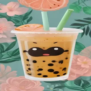 aesthetic boba tea background