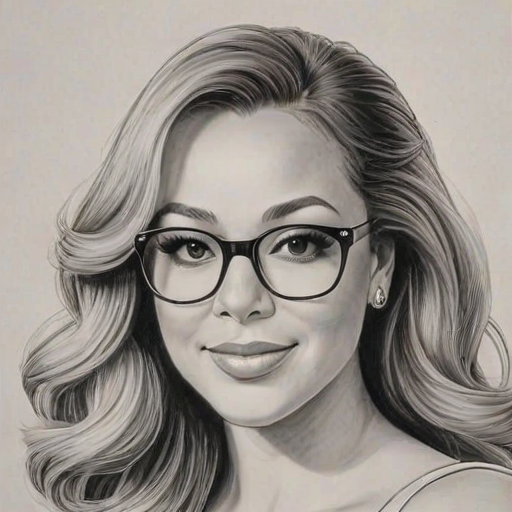 Lovely Mariah Carey, pencil sketch, portrait of Exquisite woman 1942s in glasses, hair style beatnik, outline, clear lines, fine lines, 8k