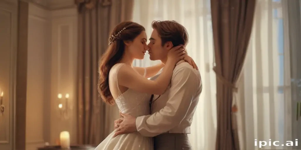 couple kissing aesthetic