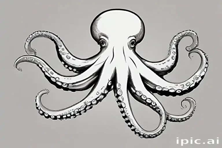 octopus clip art black and white