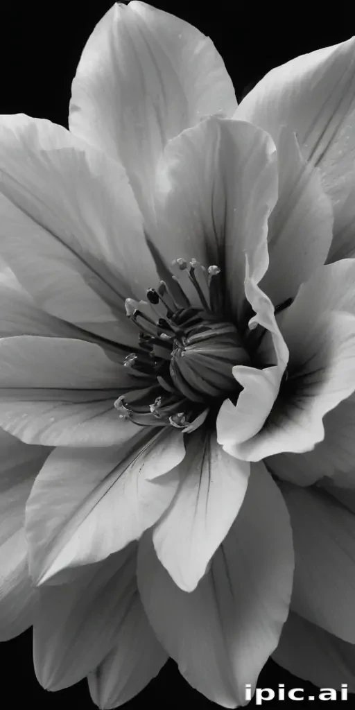 black and white flower