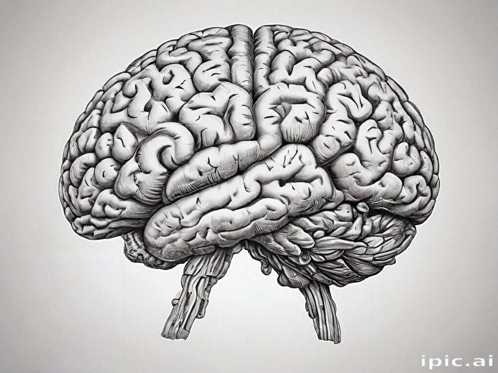 Intricate Illustration of a Human Brain Showcasing Detailed Anatomical ...