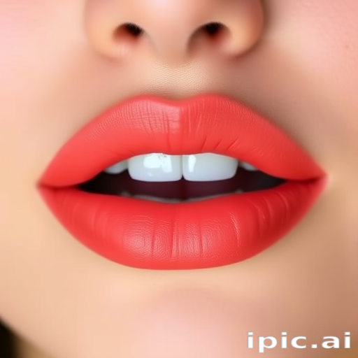 Vibrant matte coral lips with a subtle ombre effect, "Sunset Serenade" features a soft feathered edge and a hint of shimmer at the center, creating a youthful and radiant appearance