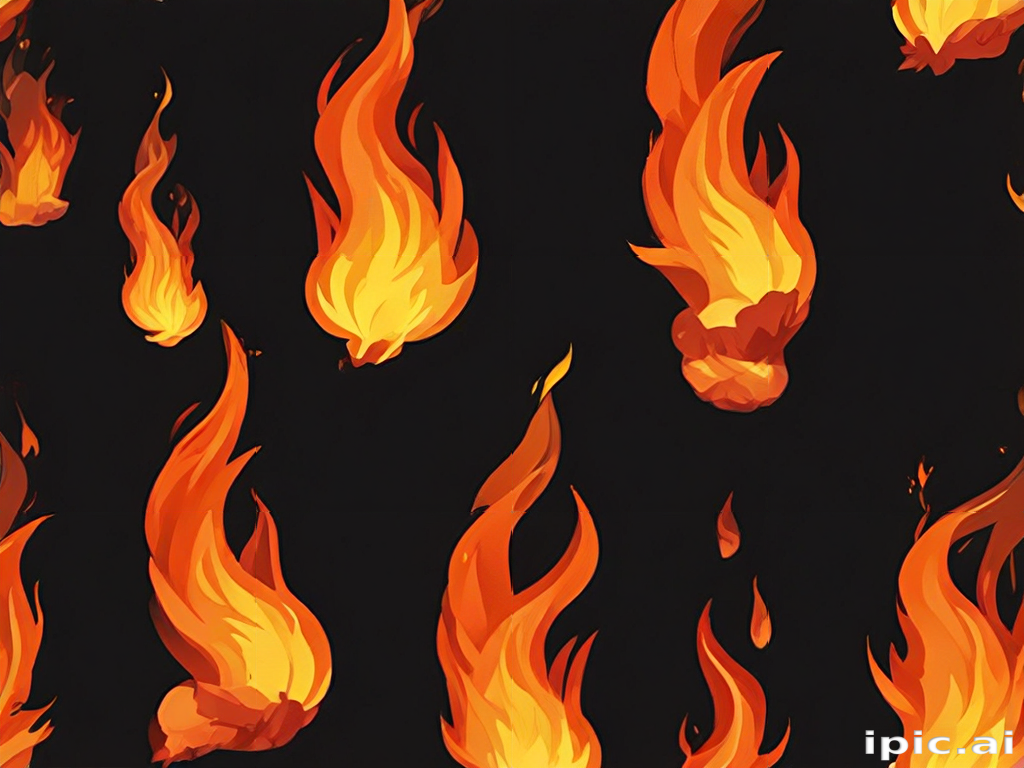 Vibrant and Dynamic Flames Dancing Against a Dark Background in Artful ...