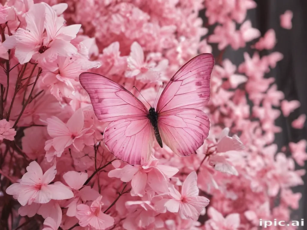 pink butterflies aesthetic
